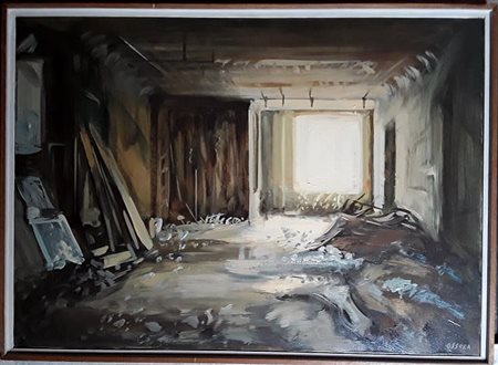 OSSOLA GIANCARLO (1935-2015) - LUCE TEMPO SEDIMENTI 1990 - OLIO SU TELA...