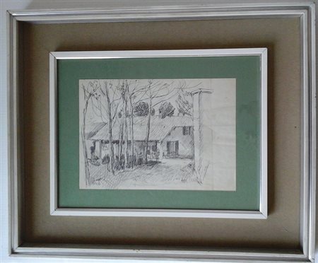 LABO' SAVINO (1899-1976) - PAESAGGIO - CHINA SU CARTA CM.24X34 - FIRMATO IN...