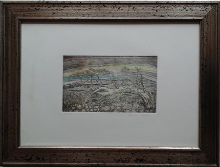 TAGLIAFERRI ROMANO (1940-2006) - TRONCO - ACQUAFORTE COLORATA CM.35X50...