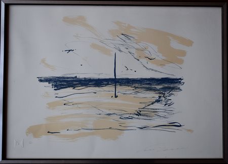 TRECCANI ERNESTO (1920-2009) - PAESAGGIO - LITOGRAFIA CM.50X70 ES.VIII/XXV-...