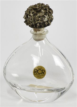 BOTTIGLIA IN CRISTALLO con tappo in metallo argentato marca Royal Crystal...
