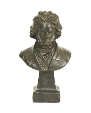 SCULTURA IN BRONZO raffigurante Ludwig Van Beethoven in eta' giovanile h cm 14