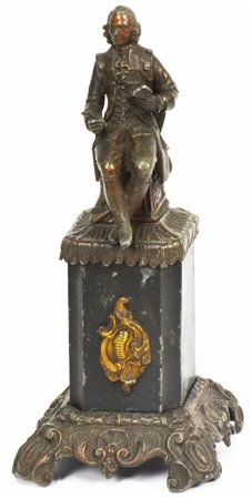 SCULTURA IN ANTIMONIO raffigurante scrittore probabilmente modello per...