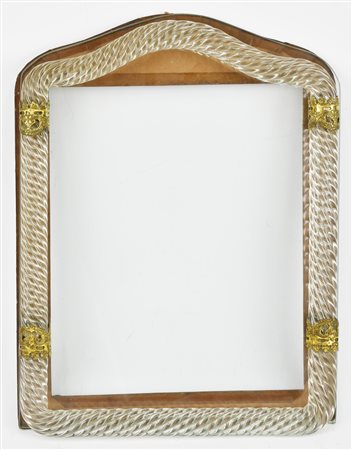 CORNICE VENINI in vetro soffiato e tornito cm 33x25 Italia, meta' XX sec....