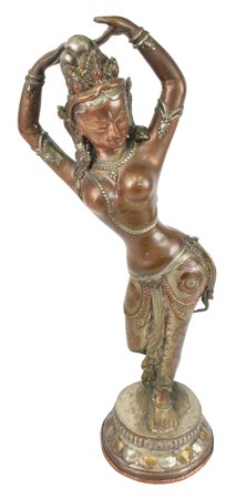 SCULTURA IN RAME raffigurante ballerina balinese h cm 46 prima meta' XX sec.