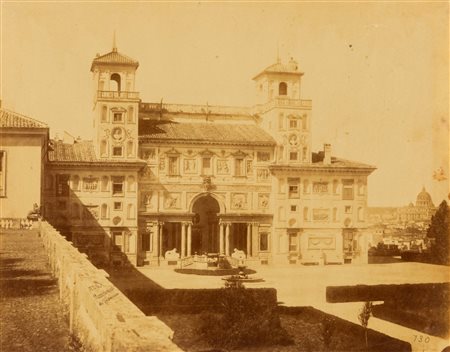 Carlo Baldassare Simelli (1811-1877)  - Roma: Accademia di Francia dalla serie "Edifizi di Roma", years 1860