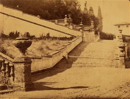 Carlo Baldassare Simelli (1811-1877)  - Frascati: Villa dei conti Torlonia dalla serie "Cancelli e Giardini di Roma", years 1960