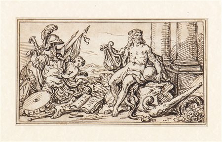 Scena allegorica con Ercole e Trofei di guerra