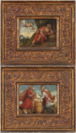 A. Mosè riposa sul monte Sinai
B. Abramo e Melchisedec
Coppia di dipinti
