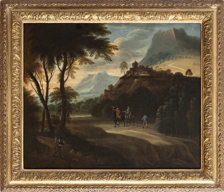 Paesaggio con cacciatori e falconiere