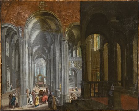 Interno di chiesa gotica fiamminga