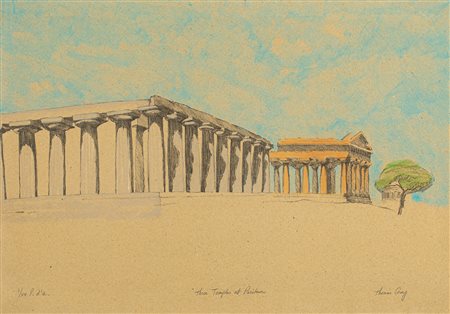 THOMAS COREY (1950) - Three temples at Paestum, 1983