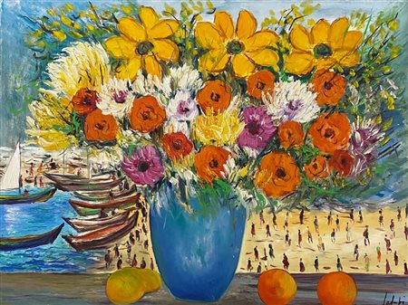 Antonio Ialenti “Fiori con marina” 2004