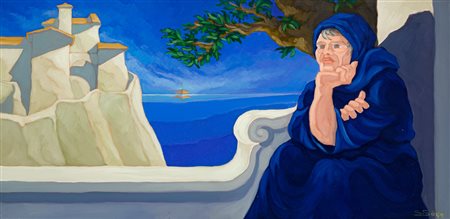 GUGLIELMO SIEGA (1935-2015) - Donna con paesaggio