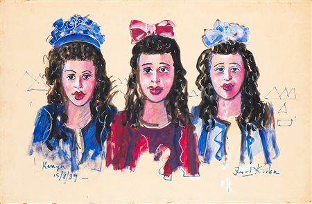 IBRAHIM KODRA (1918-2006 - Le tre Marie d'Africa, 1989