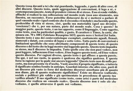 JOSEPH KOSUTH (1945) - Text/Context (Conventional), 1978
