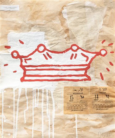 DONALD BAECHLER (1956) - Small Red Line Drawing #9, 1991