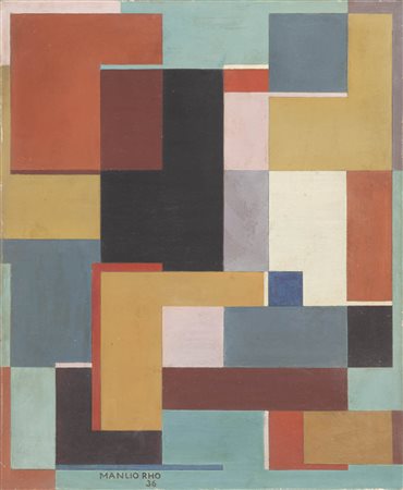 Manlio Rho (Como 1901 – 1957) Senza titolo, 1936;Olio su tavola, 43,5 x 35,8...