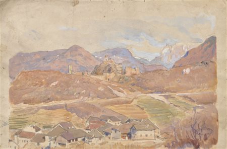 Albert Stolz (Bozen/Bolzano 1875 – 1947) Oltradige verso Castel Firmiano,...