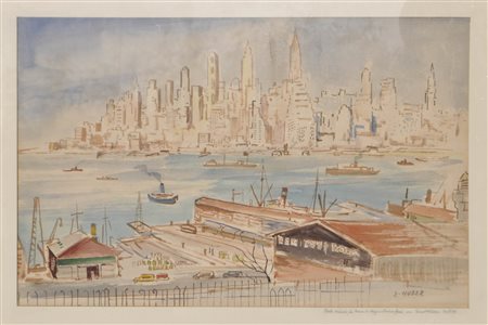 Ernst Huber (Wien/Vienna 1895 – 1960) New York;Acquerello, 29 x 45,5 cm,...
