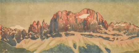 Carl Moser Nachfolger/seguace Catinaccio; Xilografia a colori, 17 x 43,5 cm,...