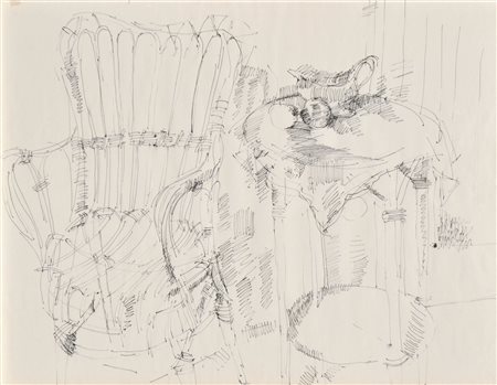 Anton Tiefenthaler (Hall in Tirol 1929 – Innsbruck 1982) Sedia in vimini e...