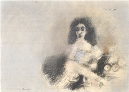 Norbert Drexel Donna seduta, 1970;Pastello, 49 x 68,5 cm, in cornice Firma e...