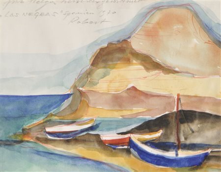 Robert Scherer (*Kortsch/Corces 1928) Las Negras, Spagna, 1970;Acquerello,...