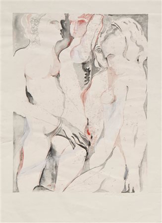 Robert Scherer (*Kortsch/Corces 1928) Quattro donne, 1965;Acquerello, 39,5 x...