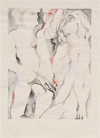 Robert Scherer (*Kortsch/Corces 1928) Quattro donne, 1965;Acquerello, 39,5 x...