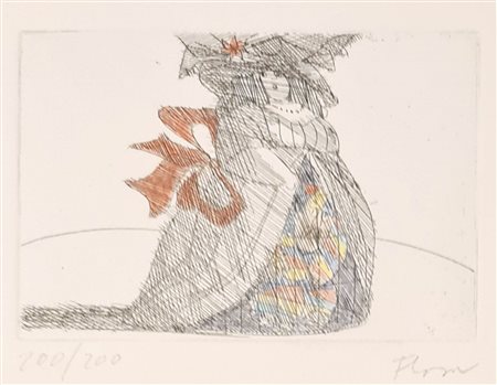 Paul Flora (Glurns/Glorenza 1922 – Innsbruck 2009) Sotto la gonna;Acquaforte...