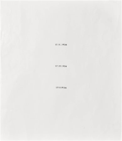 Heinz Gappmayr/Wolf Wezel Senza titolo, 1973;Stampa, 39,9 x 34,8 cm, piccole...