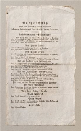 - Circolare “Verzeichnis der auf den 1. May 1809 ...;zu ständischen...