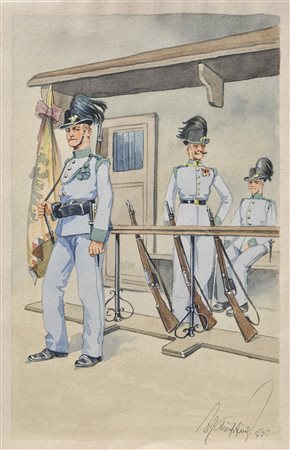 Fritz Schönpflug (Wien/Vienna 1873 – 1951) Tre Cacciatori imperiali...