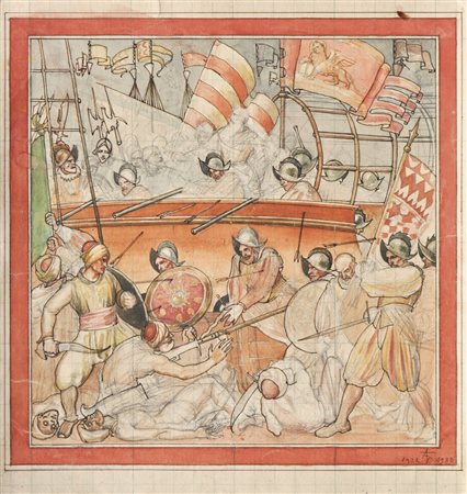 Anton Sebastian Fasal Battaglia contri i Turchi, 1932/33;China, acquerello,...