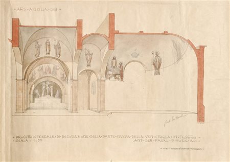 Anton Sebastian Fasal 4 bozzetti per la decorazione murale della chiesa a...