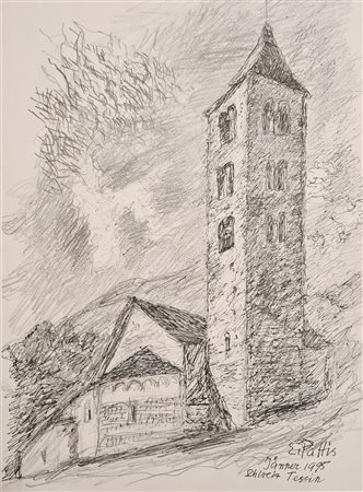 Erich Pattis (Tiers/Tires 1902 – Bozen/Bolzano 1996) Chiesetta romanica nel...