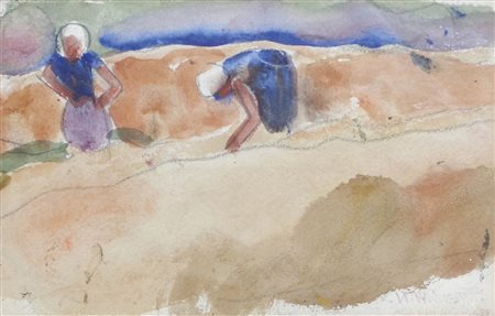 Hans Josef Weber-Tyrol (Schwaz 1874 – Meran/Merano 1957) Contadine;Acquerello...