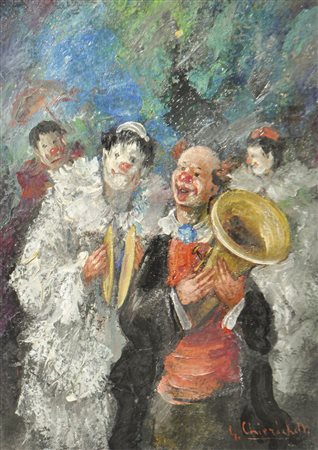 Norberto Martini Chierichetti (* Busto Arsizio 1971) Clown con banda;Olio su...