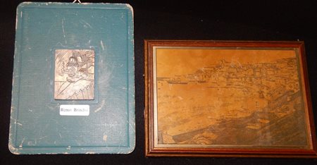 Autori vari LOTTO UNICO 2 OPERE opera in miniatura di Remo Brindisi su lamina...