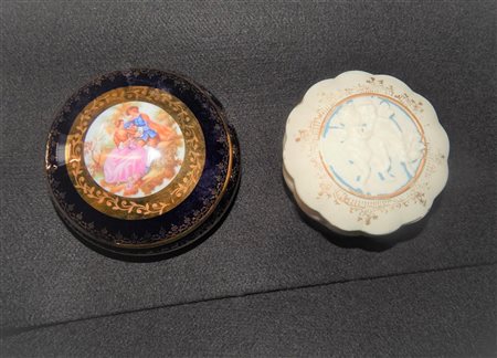 LOTTO 2 CERAMICHE portagioie in porcellana di origine francese timbro posto...