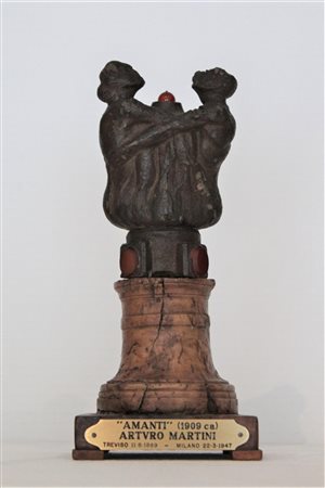 Arturo Martini AMANTI scultura in terracotta, cm 23x9,5x9,5 (comprensive di...
