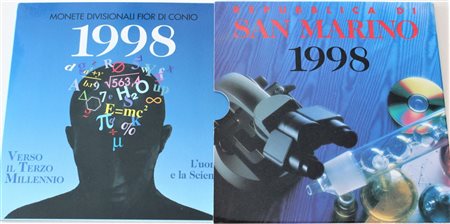 REPUBBLICA DI SAN MARINO raccolta di otto monete del 1998 Monete divisionali...