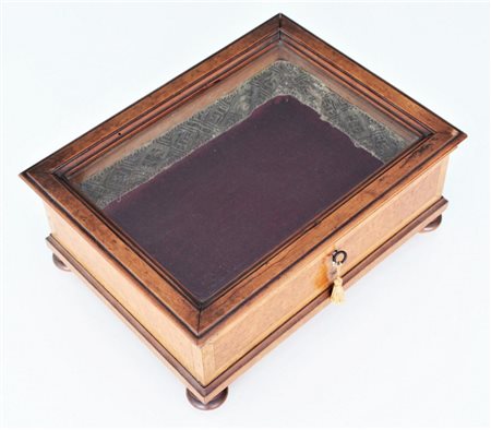 PORTAGIOE portagioie in velluto con coperchio in vetro cm 12x29x22