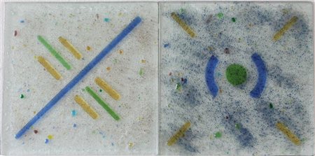 Giorgio Chiesi SENZA TITOLO lotto di due piastrelle di vetro, cm 30x30 senza...