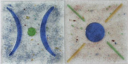 Giorgio Chiesi SENZA TITOLO lotto di due piastrelle di vetro, cm 30x30 senza...