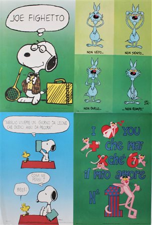 LOTTO UNICO DI QUATTRO POSTER lotto unico di quattro poster vari, cm 68x48 cad.