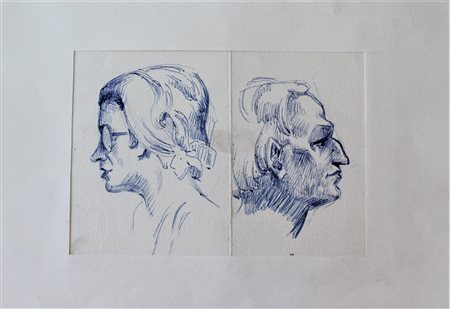 Cesare Vagarini SENZA TITOLO disegno a penna, cm 17x23 firma eseguito nel...