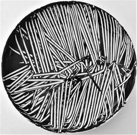 Emilio Scanavino SENZA TITOLO piatto in ceramica, diametro cm 23,5 firma es....