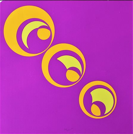 Paolo Scheggi COMPOSIZIONE GEOMETRICA serigrafia su carta, cm 30x30 firma...